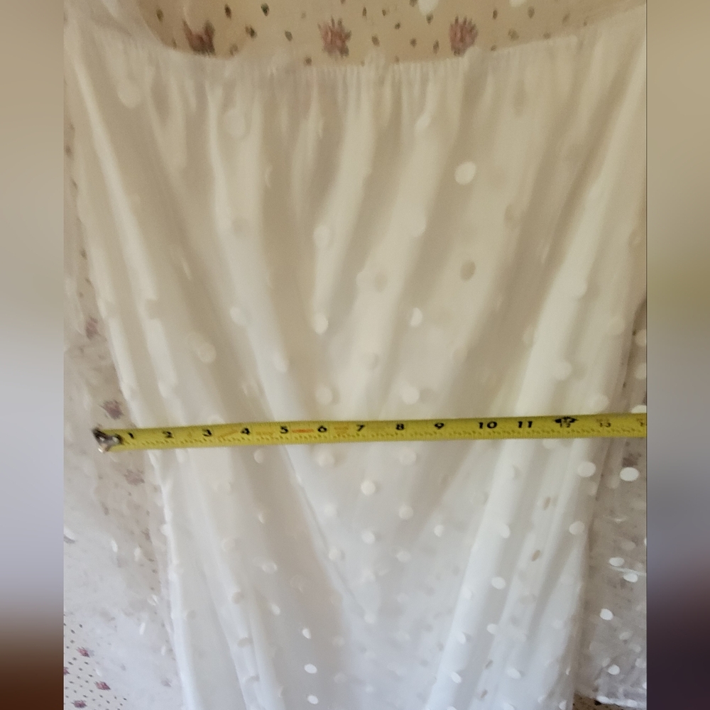 Sexy white polk-a-dot cocktail dress  w/ sheer sleeves. Size L.(8/10). New - Picture 5 of 14